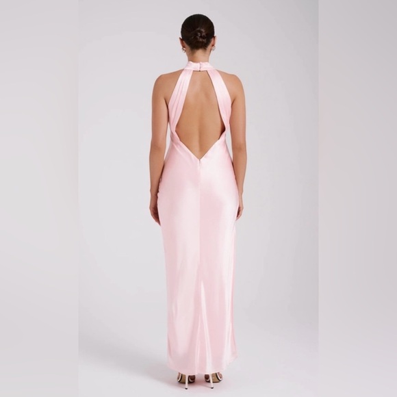 Meshki Claire satin drape back dress - Picture 2 of 7